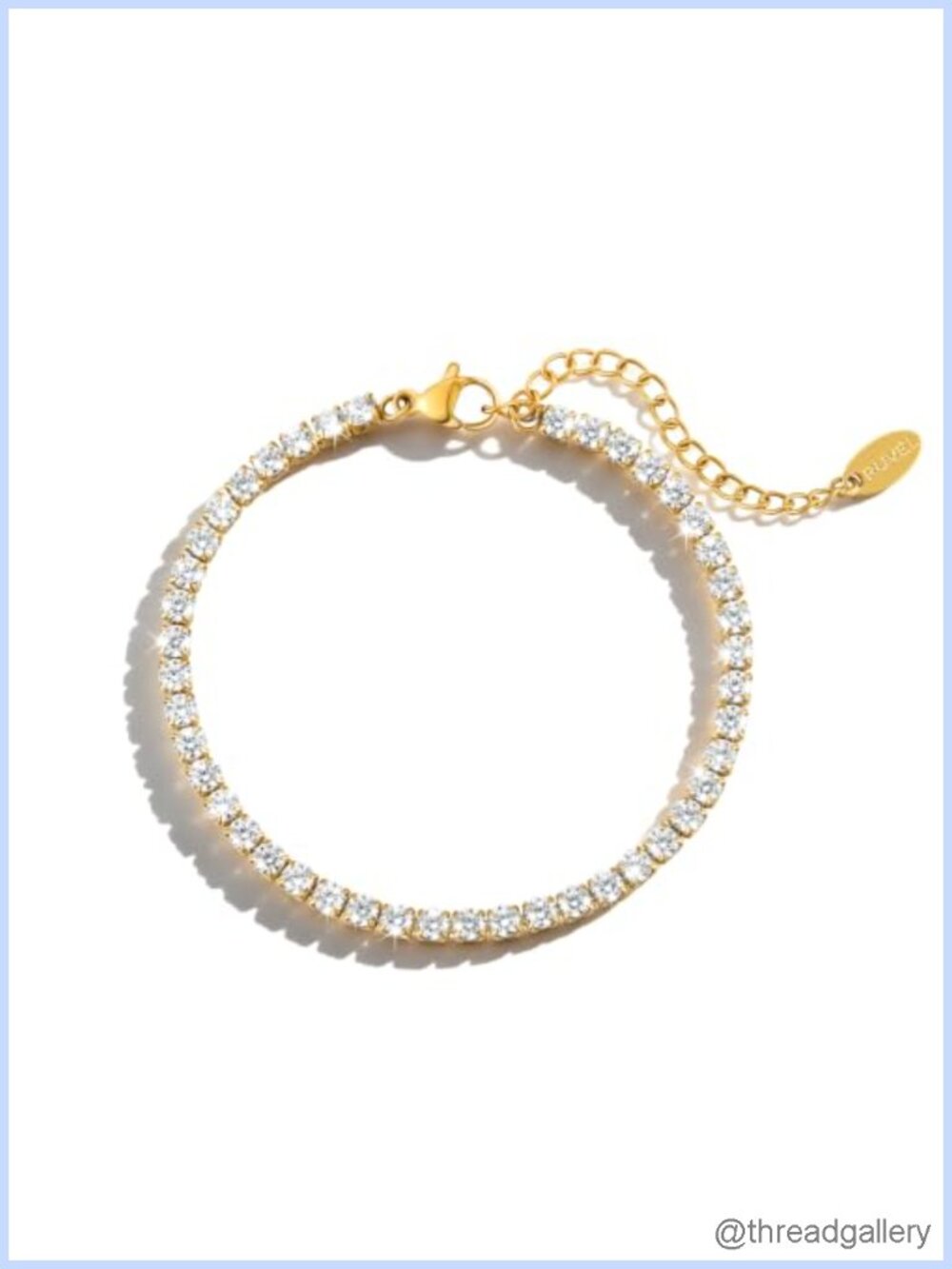 18K Gold PVD Tennis Bracelet 5A Cubic Zirconia Stainless Steel Waterproof